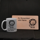 Früchstücksbrettchen mit Tasse Löwe
